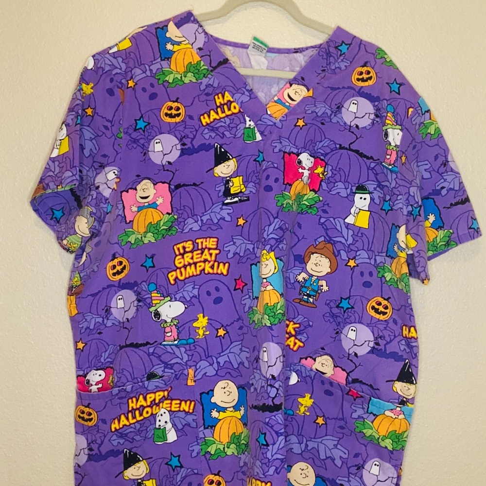 Great pumpkin Charlie Brown scrub top